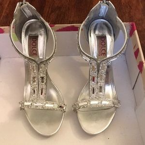 Silver high heels